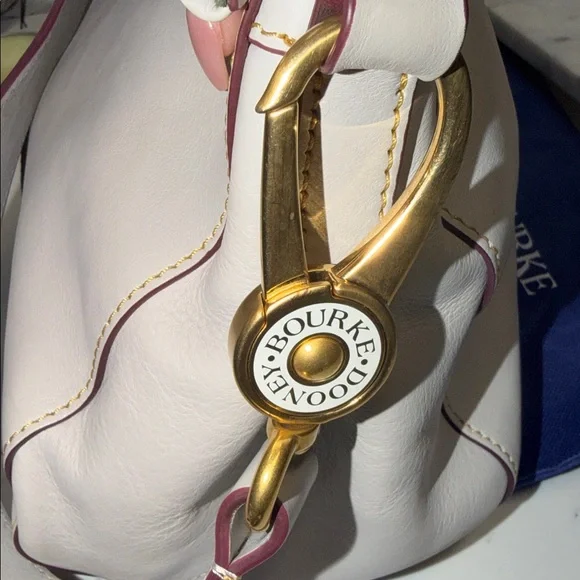 Dooney & Bourke Cream Leather Shoulder Crossbody with Gold Hardware - Picture 6 of 10